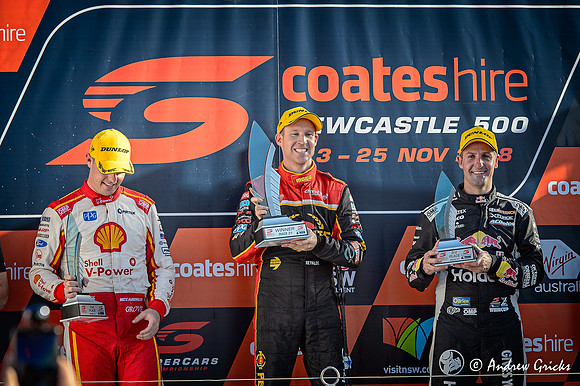 2018 Sunday Podium. David Reynolds, Scott McLaughlin & Jamie Whincup