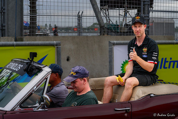 2023 David Reynolds in the driver's parade before the Sunday race