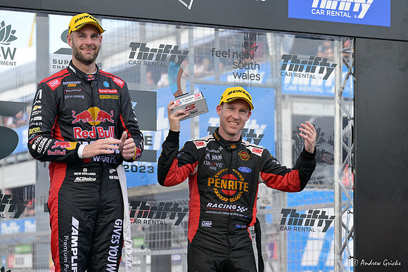2023 David Reynolds (third) on the podium for Sunday race