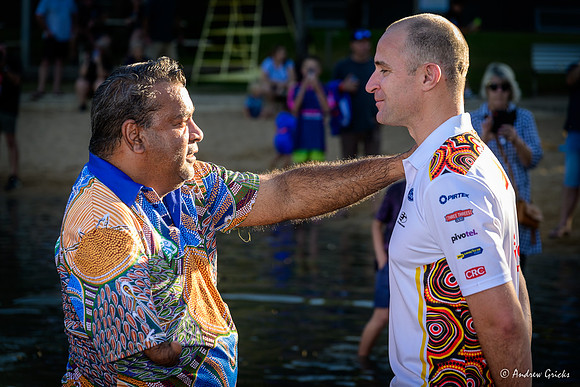 2023.Drivers welcomed to Larrakia Country by an aboriginal elder with a saltwater ceremony. Will Davison
