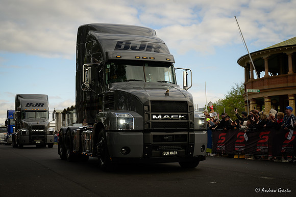 2024. Paul Eddy drives the BJR truck in the Bathurst street parade