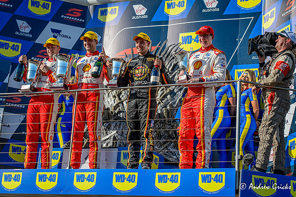 2019 Sunday Podium. Fabian Coulthard (first), Scott McLaughlin (second) & Anton De Pasquale (third).