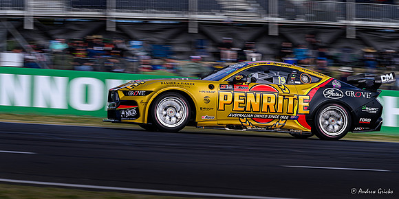 2024. Garrth Tander in practice up Mountain Straight.