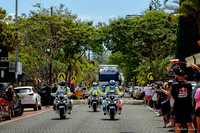 2024. Police lead the truck parade at Tedder Avenue