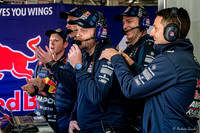 2024. Will Brown , Mark Dutton, Jamie Whincup & engineers cheer as Bros Feeney takes pole